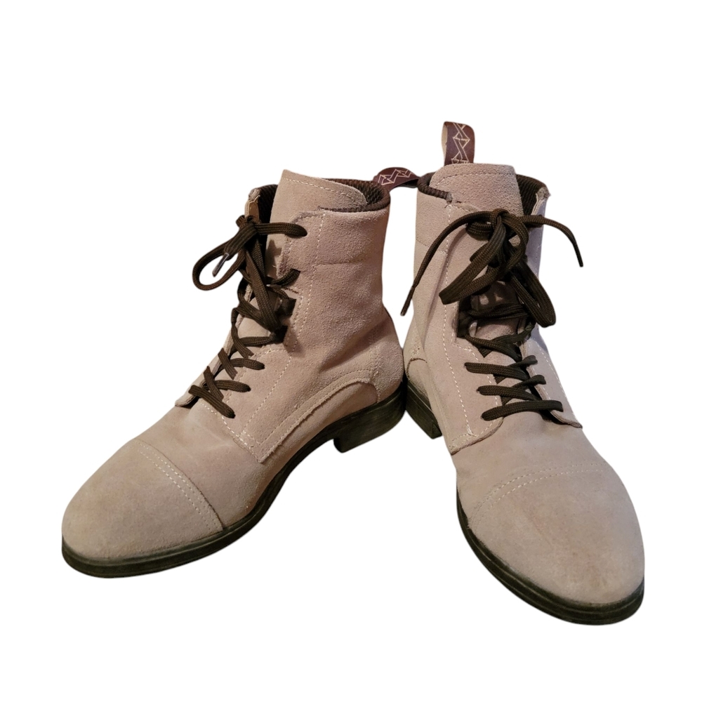 Xena Workwear Genuine Suede Leather Lace Up Steel Toe Combat Ankle Boots 8.5